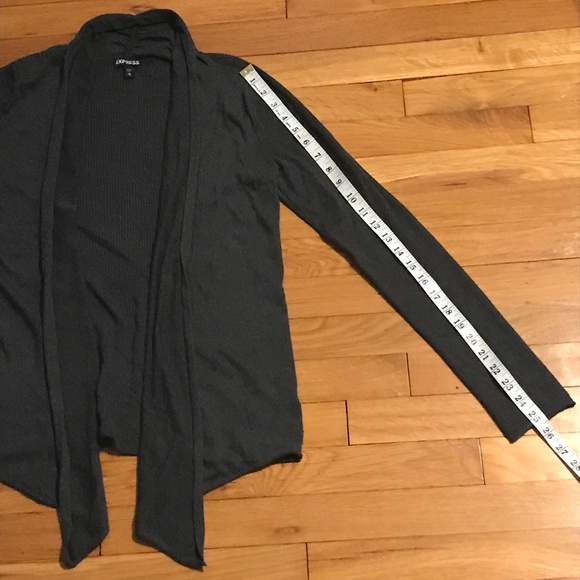 Express Open Front Cardigan, Charcoal Gray size M - Picture 9 of 15